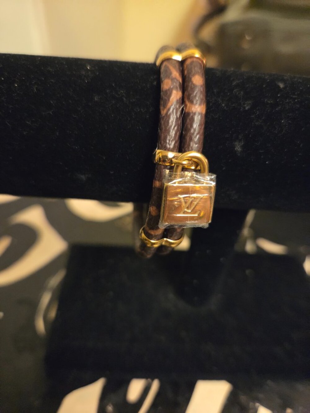 LV. leather bracelet